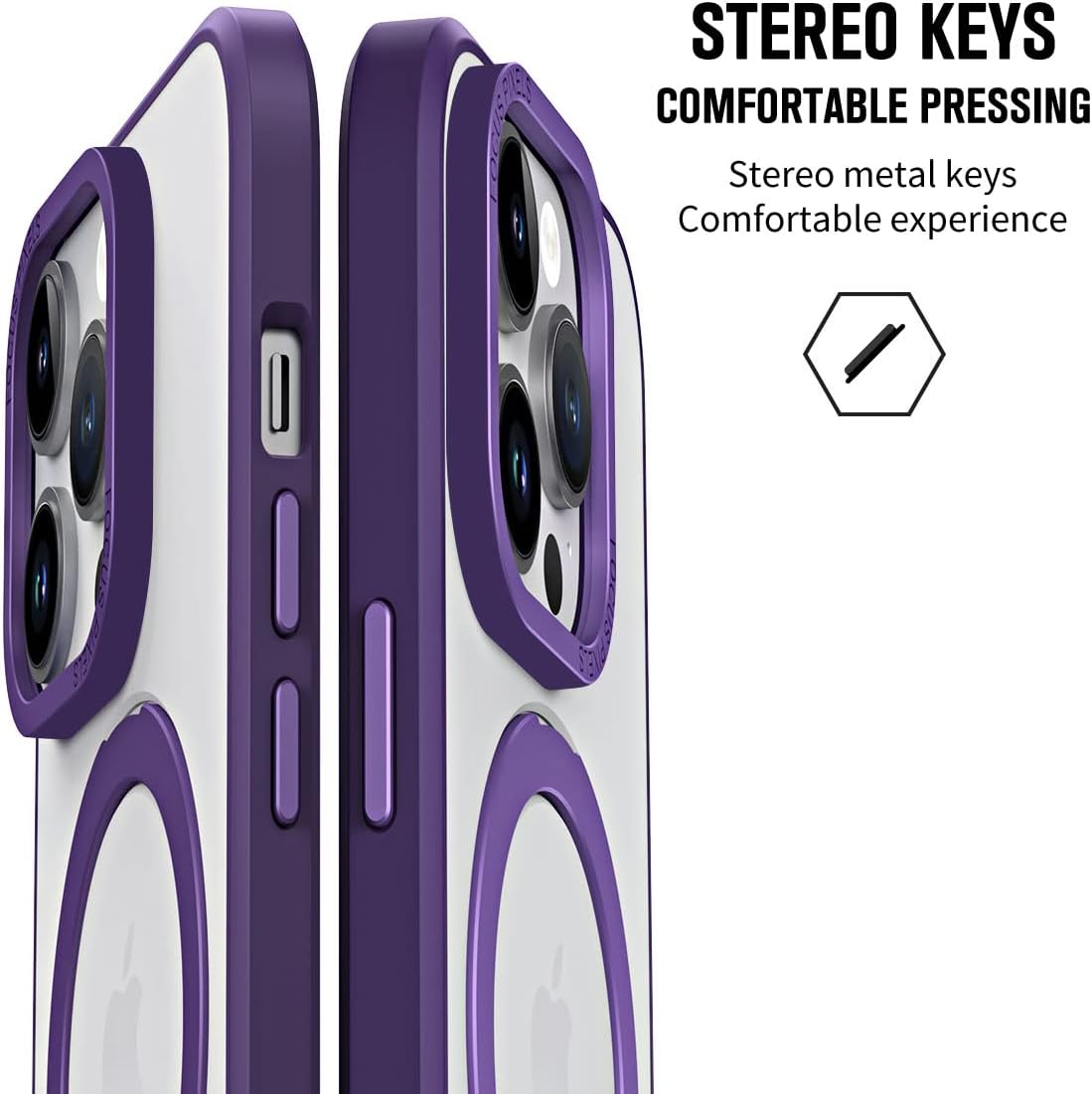 iPhone 14 Pro Max Phone Case for Women, Embedded Kickstand Cover with Magnetic Wirless Charging