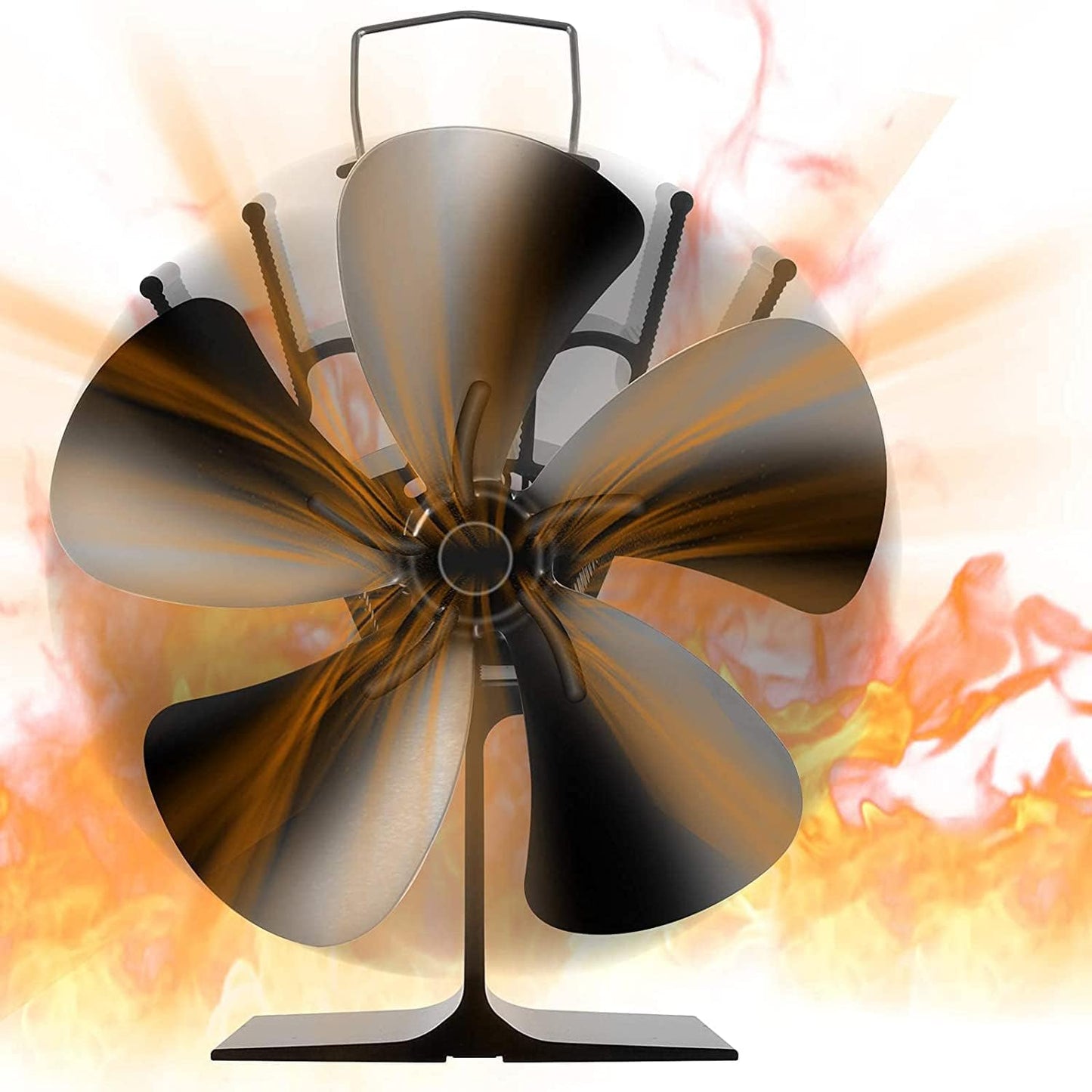 5 Blades Heat Powered Stove Fan, Wood Stove Fans for Stoves & Fireplaces Silent Heat Powered Fireplace Fan,No Electricity Required for Wood/Log Burner/Fireplace Efficient Heat