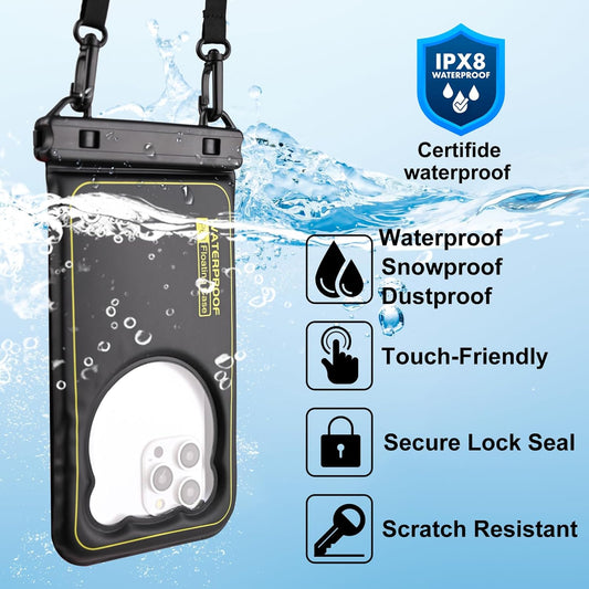 Waterproof Phone Pouch Floating IPX8 Waterproof Phone Case Dry Bag for Swimming,Underwater Phone Case Protector for iPhone 16 15 14 13 12 11 Pro Max XS Samsung S24 S23 Huawei P60 Mate 60 up to 6.8"