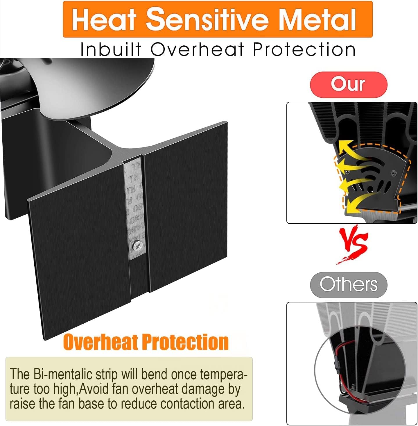 5 Blades Heat Powered Stove Fan, Wood Stove Fans for Stoves & Fireplaces Silent Heat Powered Fireplace Fan,No Electricity Required for Wood/Log Burner/Fireplace Efficient Heat
