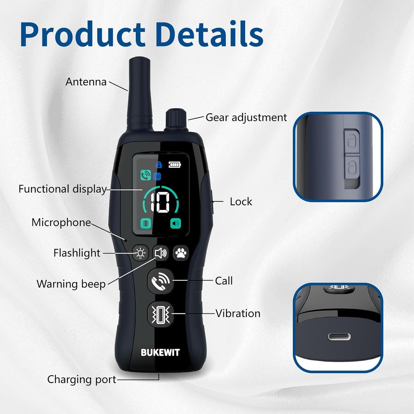 Anti Bark Collar for Dogs,Dog Training Collar With Remote,3Training Modes Sound/Vibration/Beep,Rechargeable E-Collar with 4900Ft Remote Range,Bark Collars for Large Medium Small Dogs
