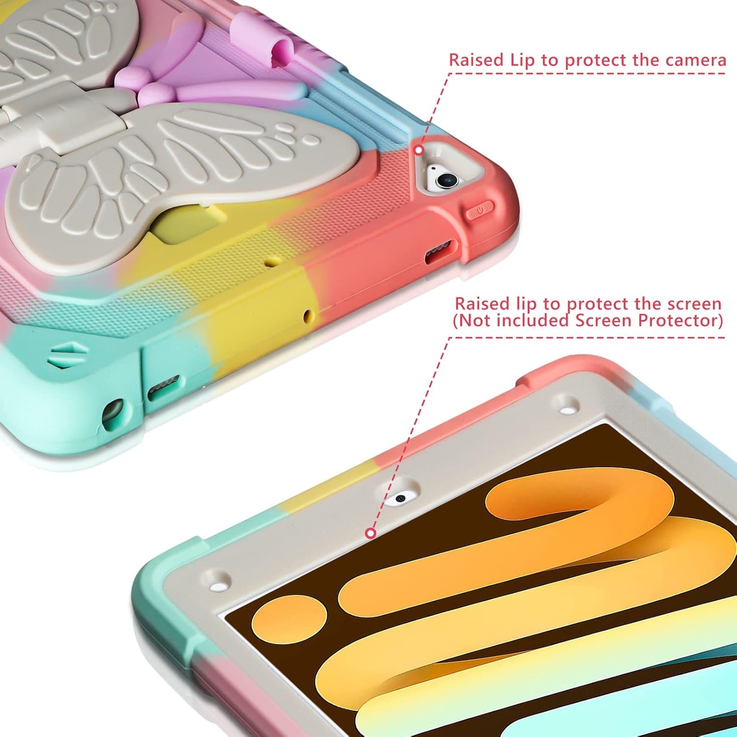 Coolden for iPad 6th 5th Generation Case with Kickstand Pencil Holder iPad 9.7 inch Case for Kids Girls Heavy Duty Rugged Protective Case Cover for iPad 6th 5th Gen 9.7 inch 2018/2017/iPad Air 2