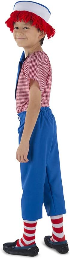 age 8-10 yrs old Dress Up America Rag Boy Costume for Kids - Dress Up Set with Attached Apron, Hat