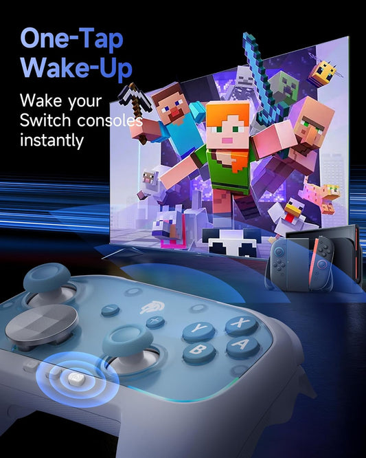 S10 Controller for Switch 2/ Switch/PC-One Key Wake-up, TMR Anti-Drift Joystick, Mechanical Buttons, 6 Axis Gyro, Bluetooth Switch Controller with RGB & Swappable D-Pad