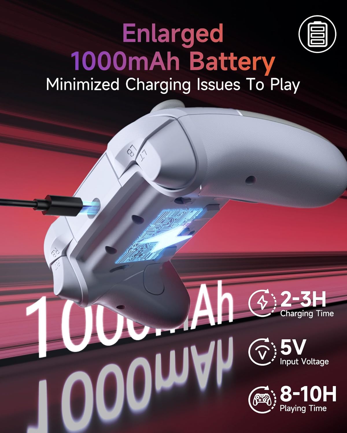 EasySMX X20 Elite Wireless PC Controller with 2-in-1 Switchable Hall Trigger - Removable Hall Joystick - RGB Light - 1000mAh Battery for PC/Switch/Mobile