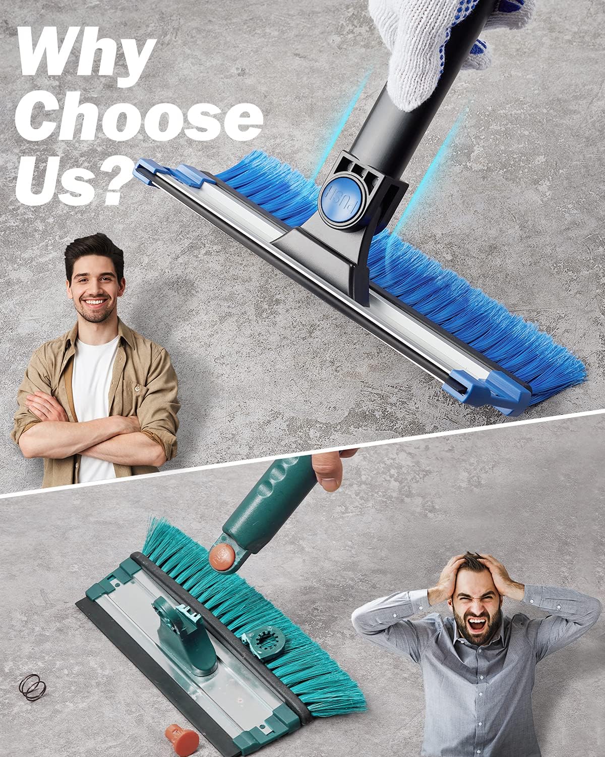 47″ Car Snow Brush Extendable Foam Snow Brush with Squeegee Ice Scraper 270° Auto Car Snow Removal Broom Detachable Car Snow Scraper Brush with Durable Gloves for Car