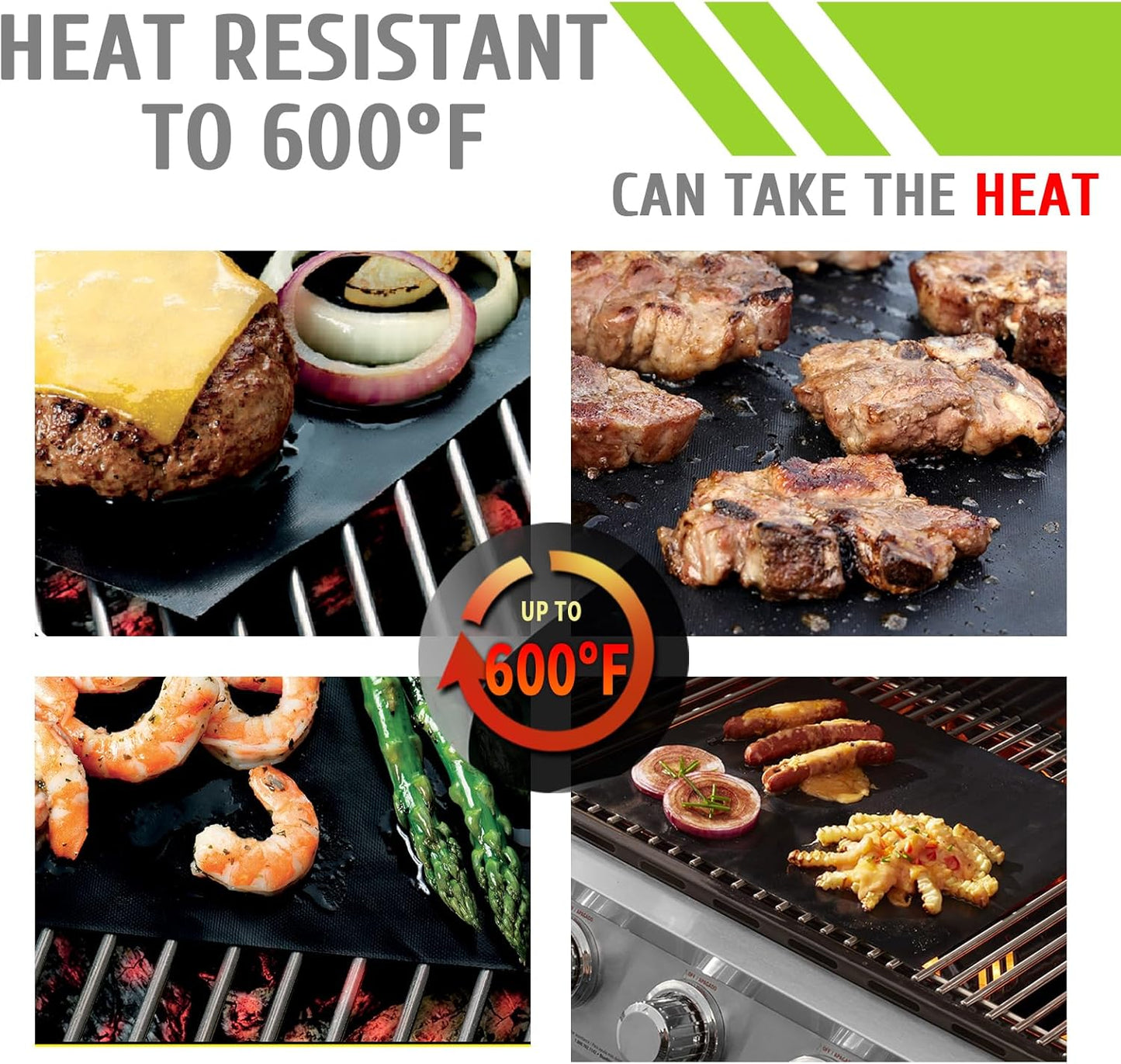 BBQ Grill Mat 32X50cm, Universal Oven Liners for Bottom of Fan Assisted Ovens, Reusable Non Stick Teflon Barbecue Mats for Baking on Gas, Charcoal, Oven & Electric Grills (Black, 3PCS)