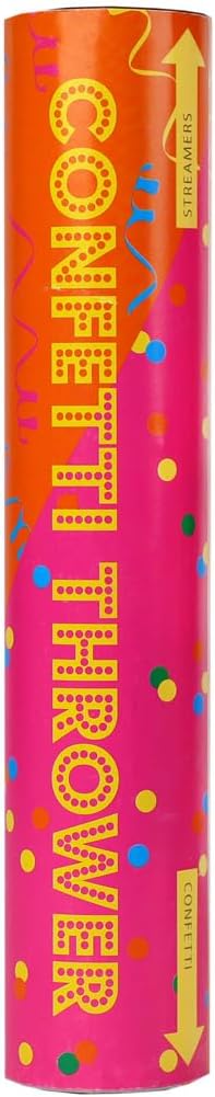 Talking Tables 1 x Streamers & Confetti Cannon, Double Sided for Birthdays Weddings, Rainbow Coloured Eco Paper Party Thrower Paper Shooter Biodegradable Plastic-Free 22 cm