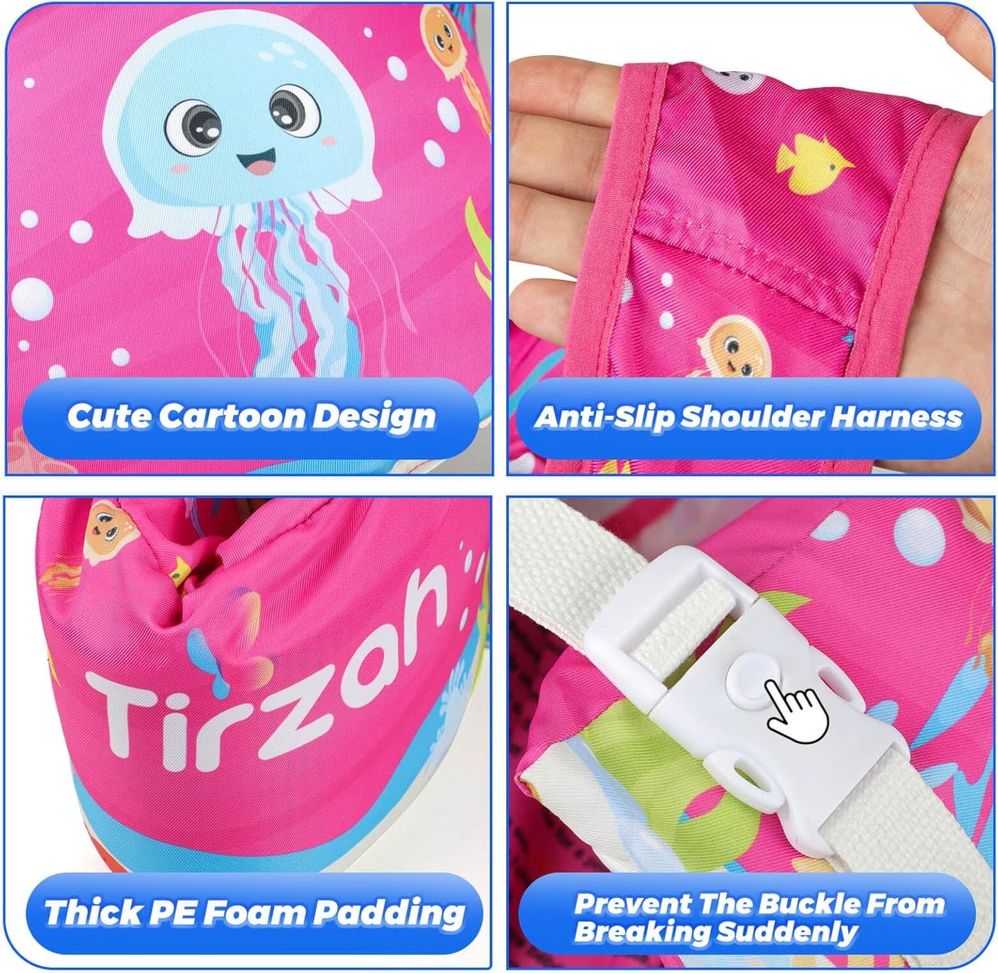 Toddler Swim Vest Baby Pool Float with Shoulder Harness for 11kg – 25kg (25 – 55 lbs) Kids