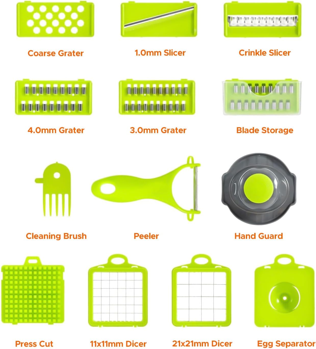 15-in-1 Multifunctional Vegetable Chopper & Mandoline Slicer – Premium Food Cutter with 7 Blades, Peeler, Cleaning Brush & Protective Mitt for Easy Veggie & Fruit Slicing with Free Gloves.