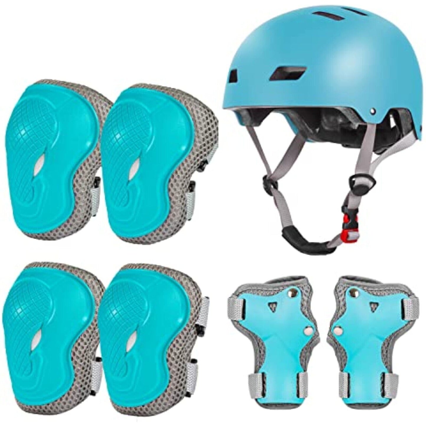 Kids Helmet Protective Gear Set, Kids Bike Helmet Knee Pads Elbow Pads Wrist Guards Age 2-14 Years Boys Girls for Skateboard Scooter Roller Cycling Skating