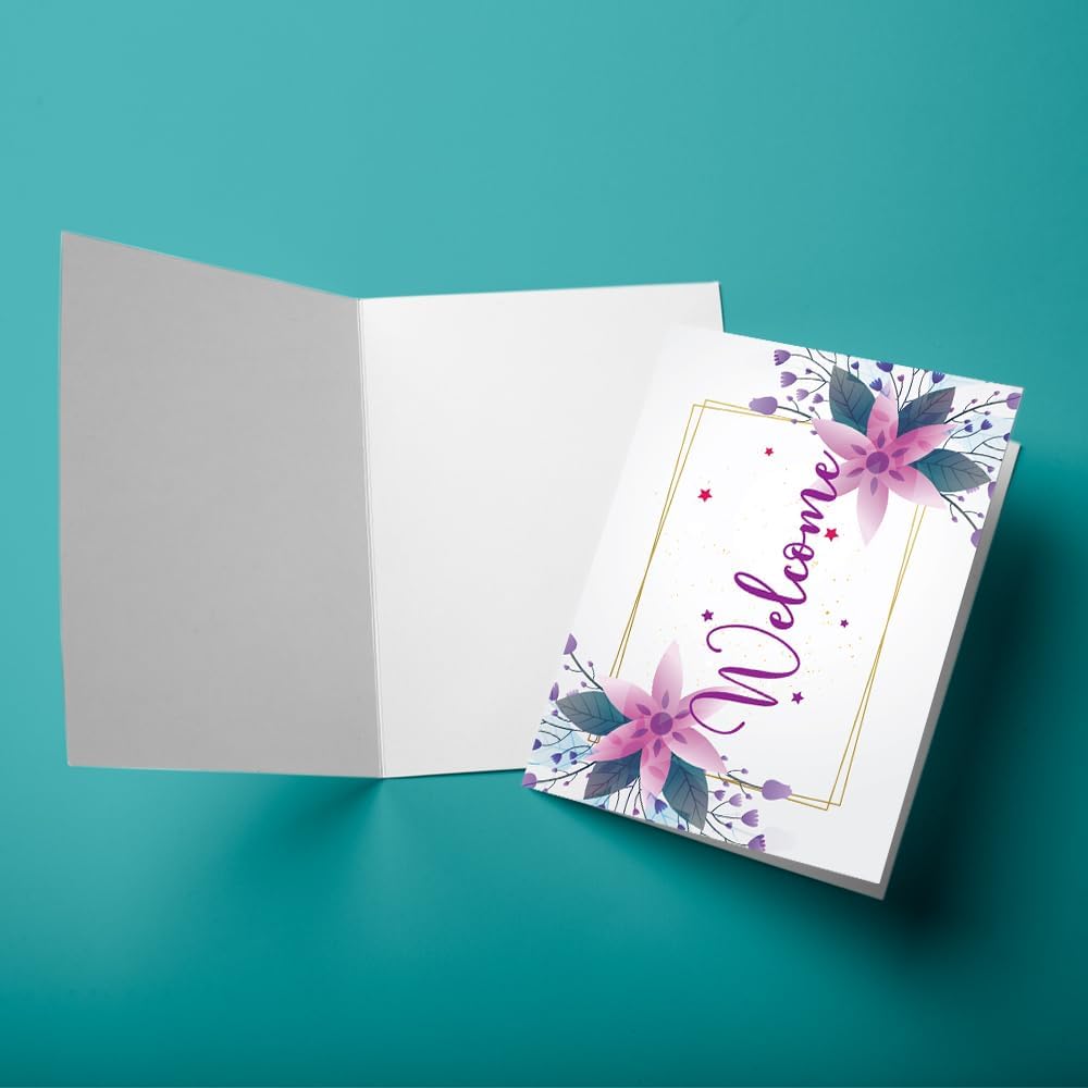 Pack of 24 Welcome Cards (149 x 105 mm) Blank Greeting Cards with Envelopes Welcome Cards for Guests for birthday new home and wedding