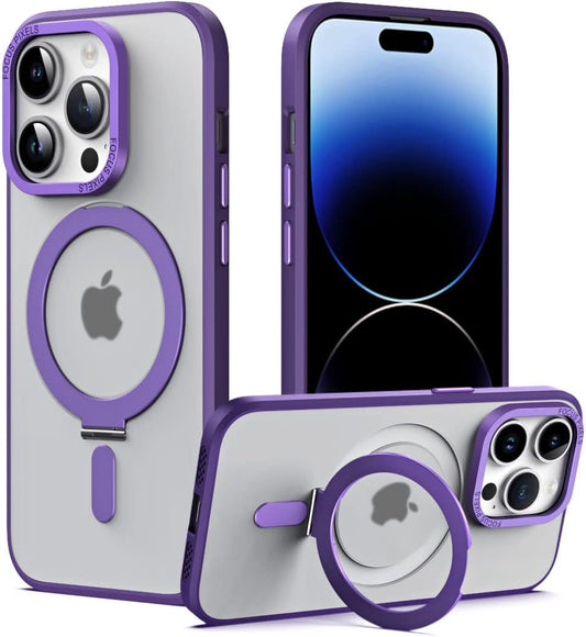 iPhone 14 Pro Max Phone Case for Women, Embedded Kickstand Cover with Magnetic Wirless Charging