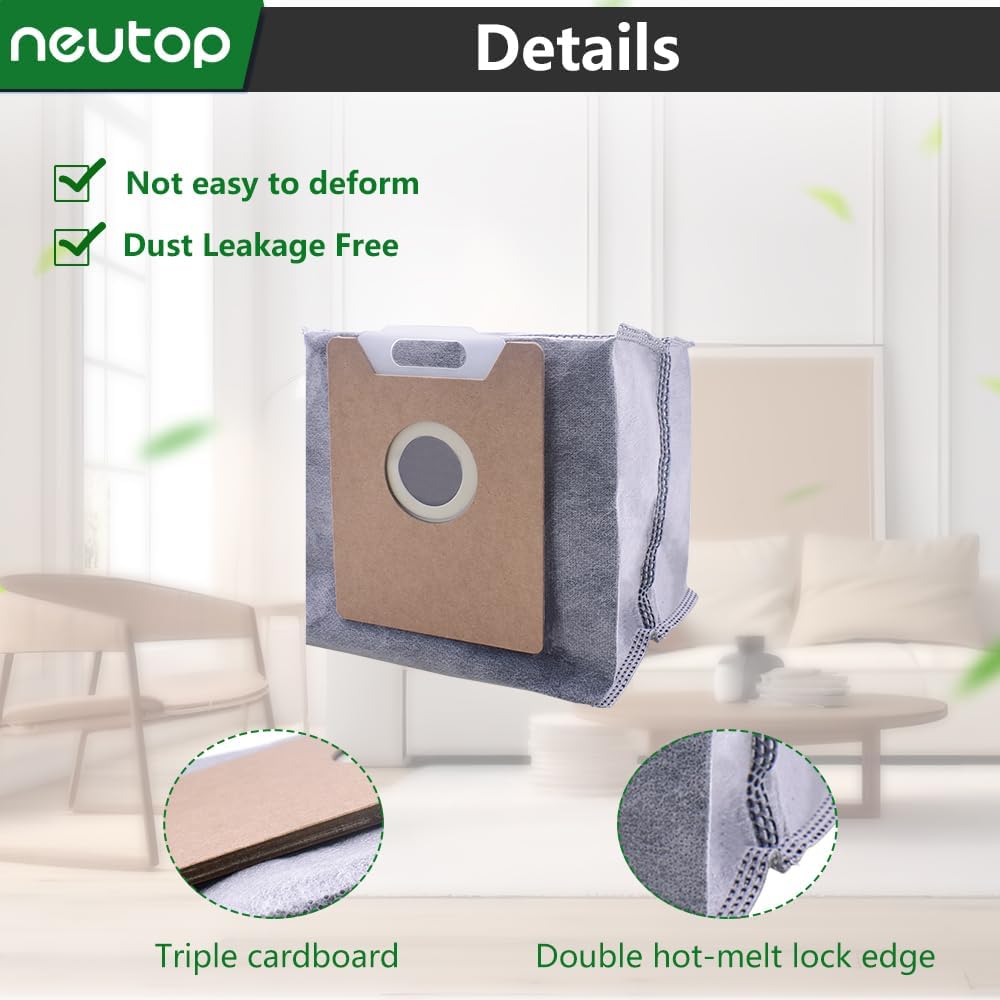 Replacement Disposable Dust Bag Compatible with Eufy G35+ G40 G40+ Hybrid+ RoboVac Vacuum,12-pack