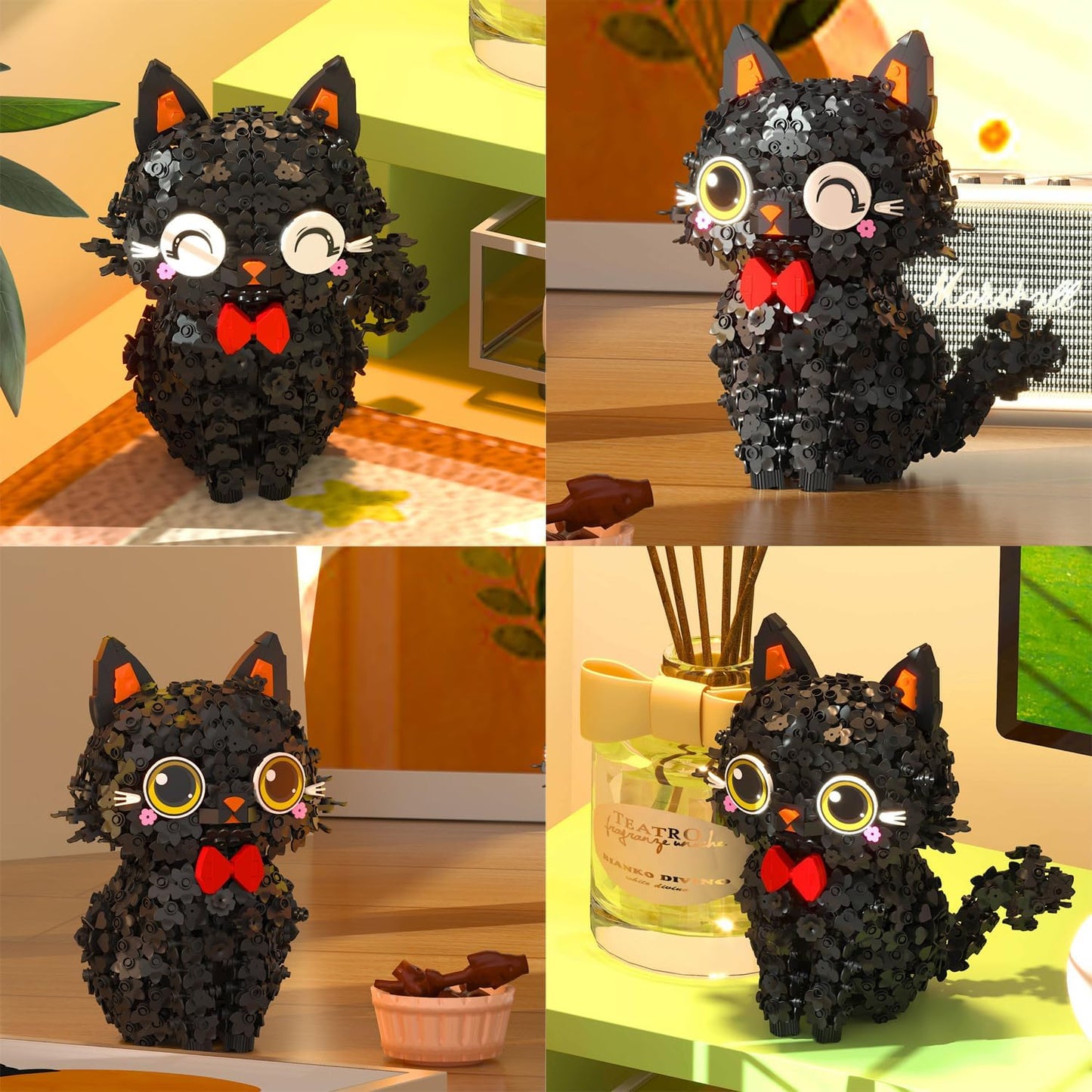 Black Cat 1651PCS Building Block Set,Animals Gifts for Adults 10 11 12 13 14+Boys Girls Teens(Not Compatible with Major Brands)
