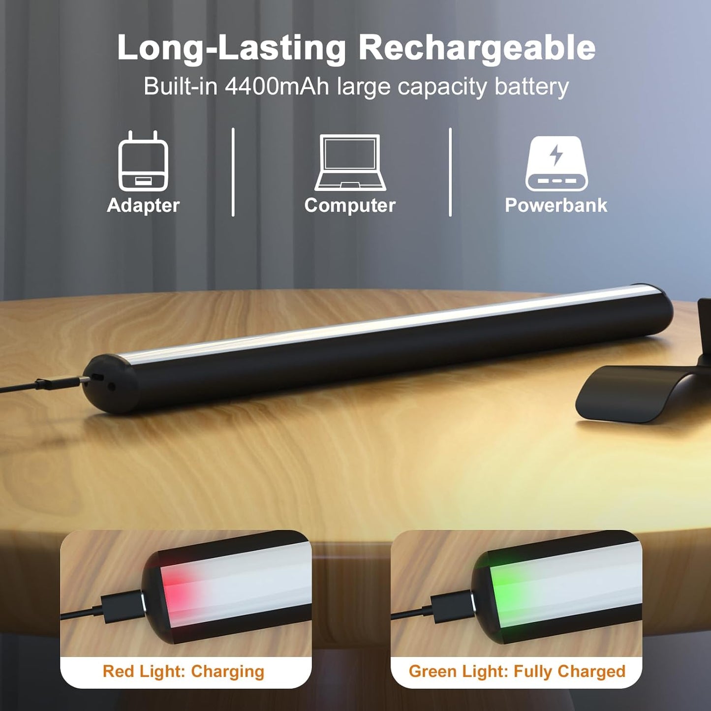 Picture Light with Remote, Wireless Battery Painting Light with 3 Lighting Colors, 4400mAh Rechargeable Art Light Display Lamp, Dimmable Timer Lamp for Artwork Gallery (Black)