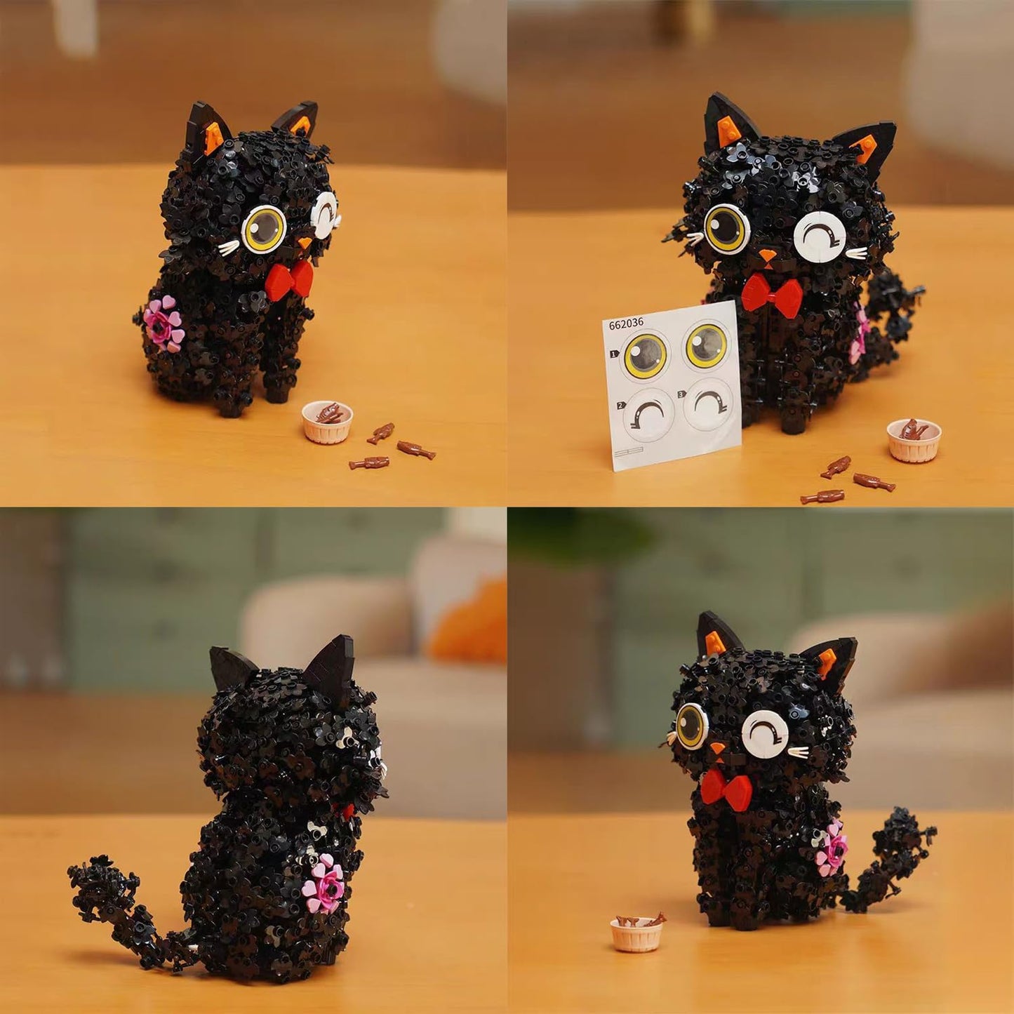 Black Cat 1651PCS Building Block Set,Animals Gifts for Adults 10 11 12 13 14+Boys Girls Teens(Not Compatible with Major Brands)