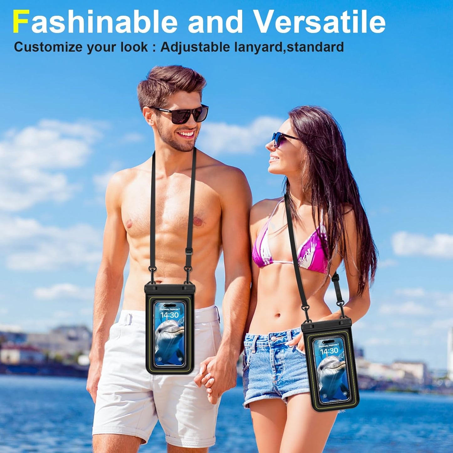 Waterproof Phone Pouch Floating IPX8 Waterproof Phone Case Dry Bag for Swimming,Underwater Phone Case Protector for iPhone 16 15 14 13 12 11 Pro Max XS Samsung S24 S23 Huawei P60 Mate 60 up to 6.8"