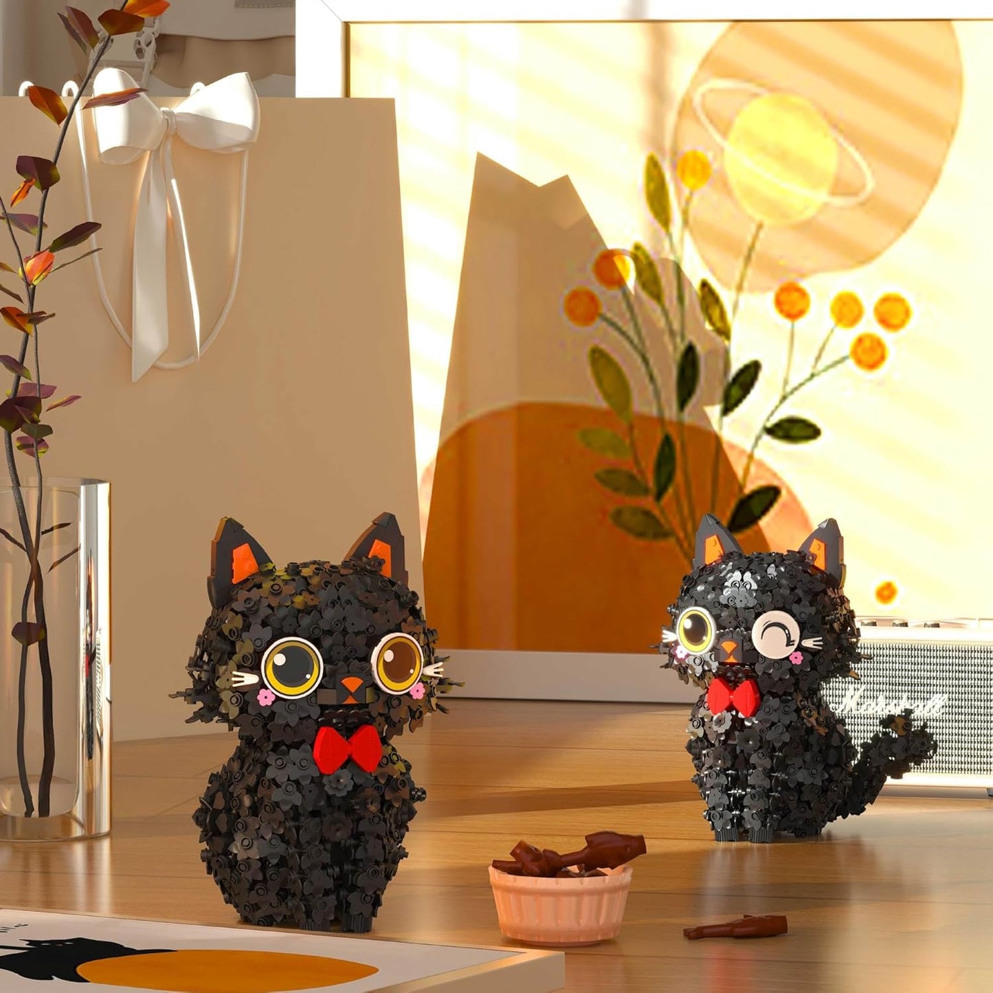 Black Cat 1651PCS Building Block Set,Animals Gifts for Adults 10 11 12 13 14+Boys Girls Teens(Not Compatible with Major Brands)