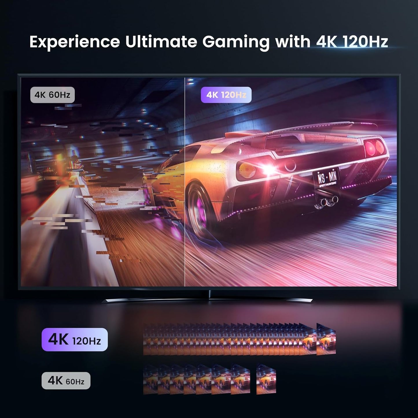 8K HDMI 2.1 Switch 3 in 1 Out With Remote - 8K@60Hz 4K@120Hz Support 48Gbps, Dolby Vision/Atmos, HDR 10+, VRR, ALLM - 3 Port Switcher Compatible With PS5, Xbox X, Apple TV