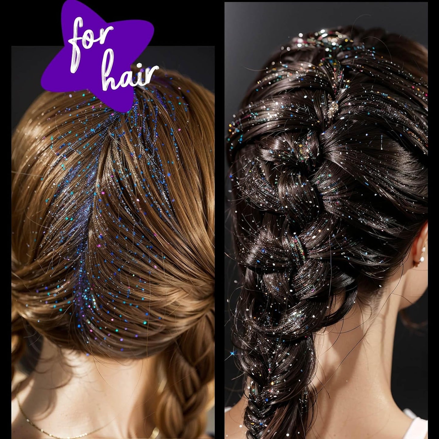 12Pcs Body & Hair Glitter Gel - Festival Sequins for Face, Body, Hair & Eye - 1MM/0.1MM