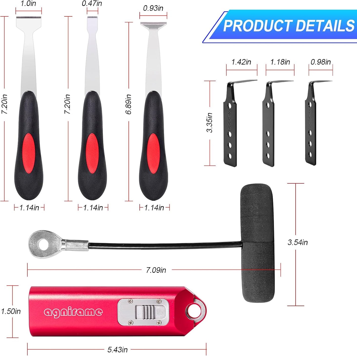 Windshield Removal Tools, Universal Car Windscreen Quick Release Tools, car Window Glass Urethane Scraper Tool ，7pcs Professional Windshield Removal Automotive Wind Glass Remover Tool Kit