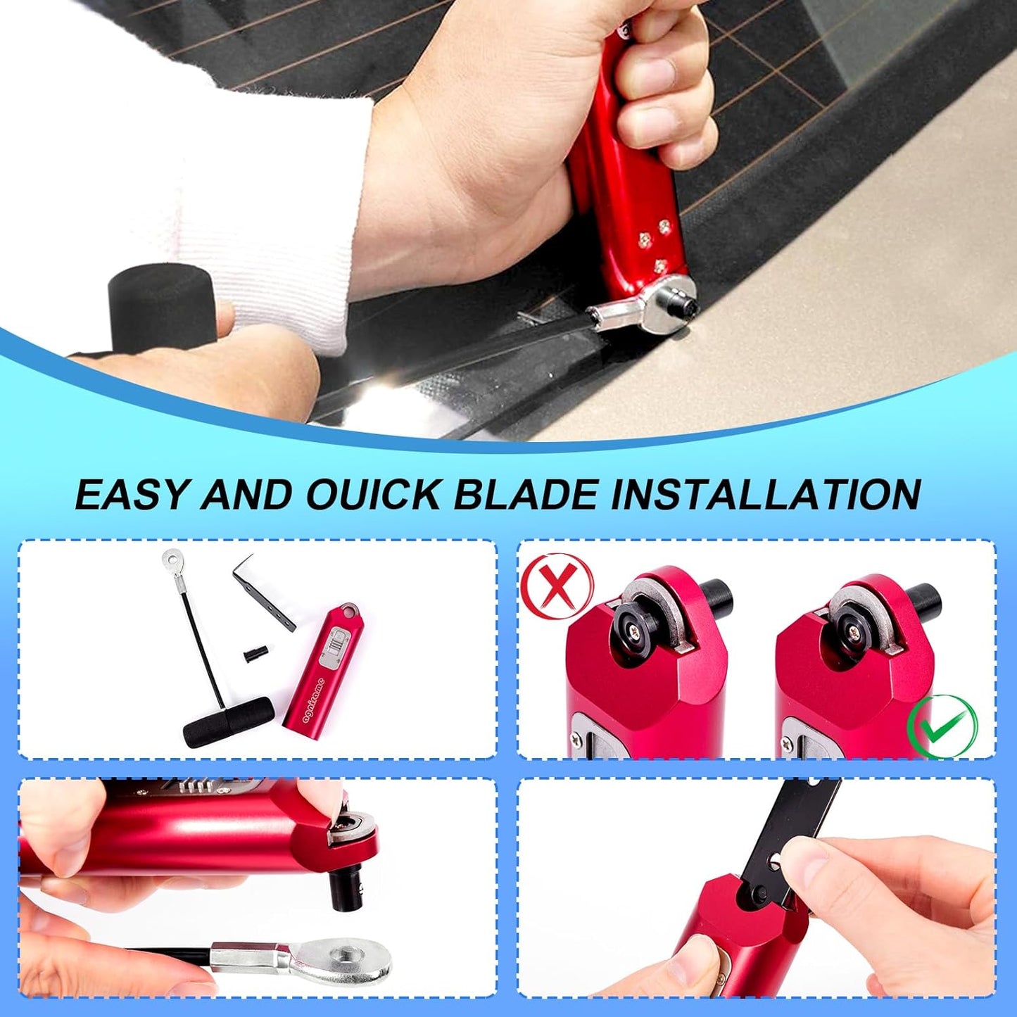 Windshield Removal Tools, Universal Car Windscreen Quick Release Tools, car Window Glass Urethane Scraper Tool ，7pcs Professional Windshield Removal Automotive Wind Glass Remover Tool Kit