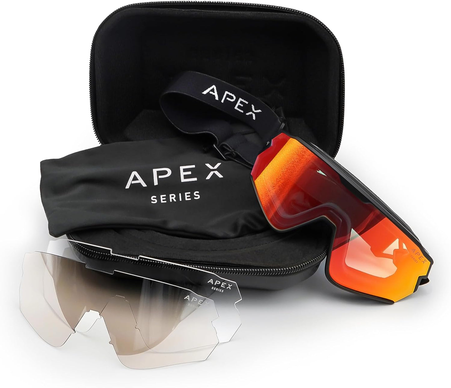 Apex Series MTB Cycling Glasses | 3 x Quick-Release Lenses (Clear, Revo Red & Smoke) Anti-Fog & Impact Resistant for Mountain Bike, Motocross & Motocycle | Designed By British Riders