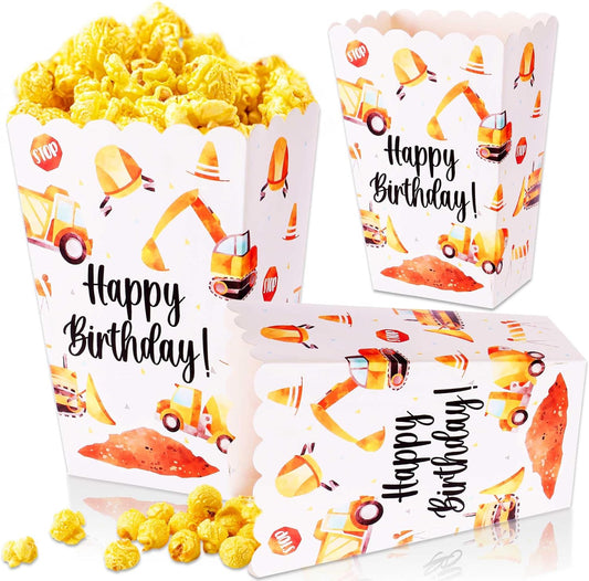 Construction Party Favor Bags Popcorn Boxes Construction Party Candy Bags Car Goodie Treat Bags Themed Birthday Party Supplies