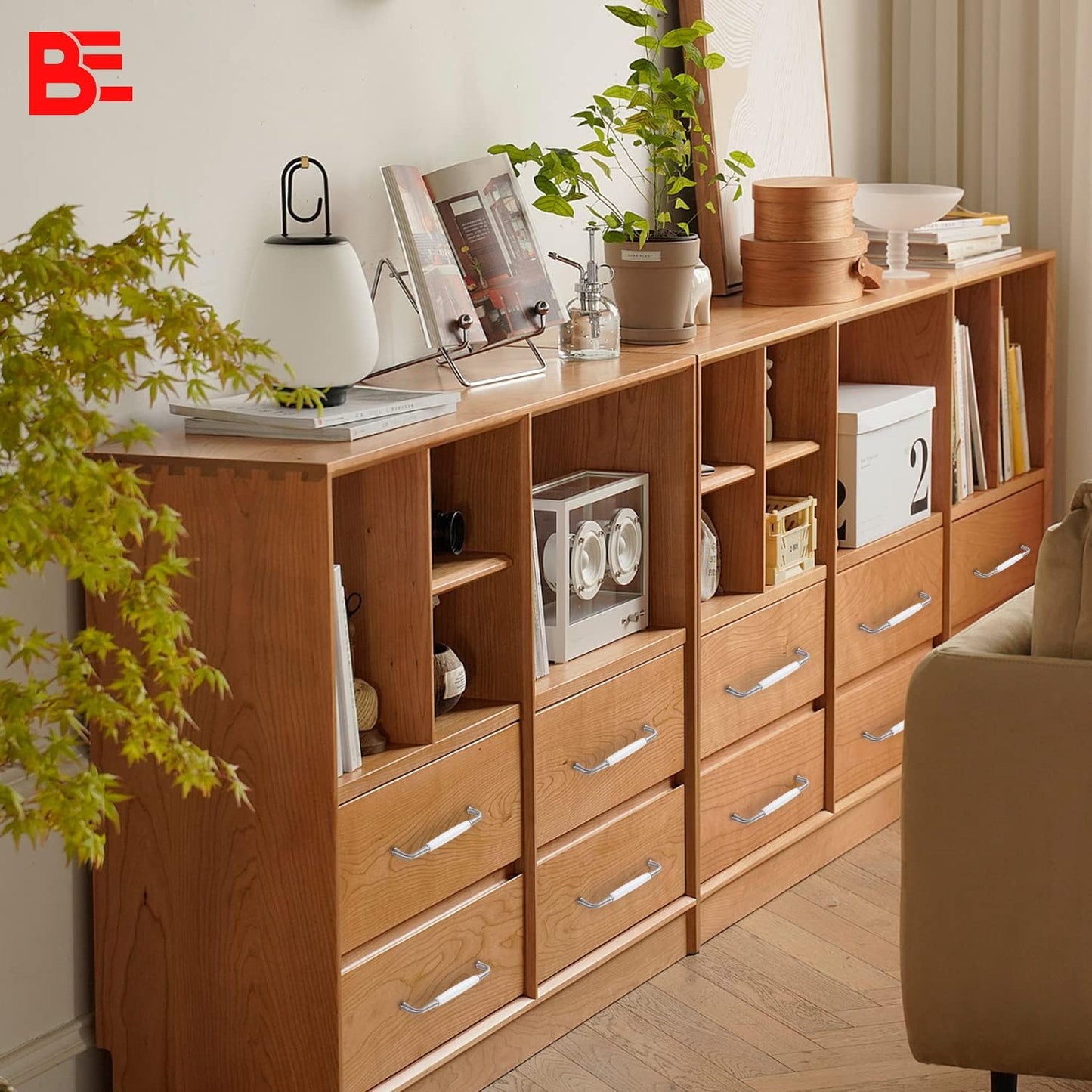 10 Pack Ceramic Cabinet Handles,Solid Zinc Alloy Wardrobe Door Handle, Elegant Arched Drawer Handle/Hole Center 5''(128mm) Total Length:5.43 inch(138mm) (White Ceramic+Satin Nickel)