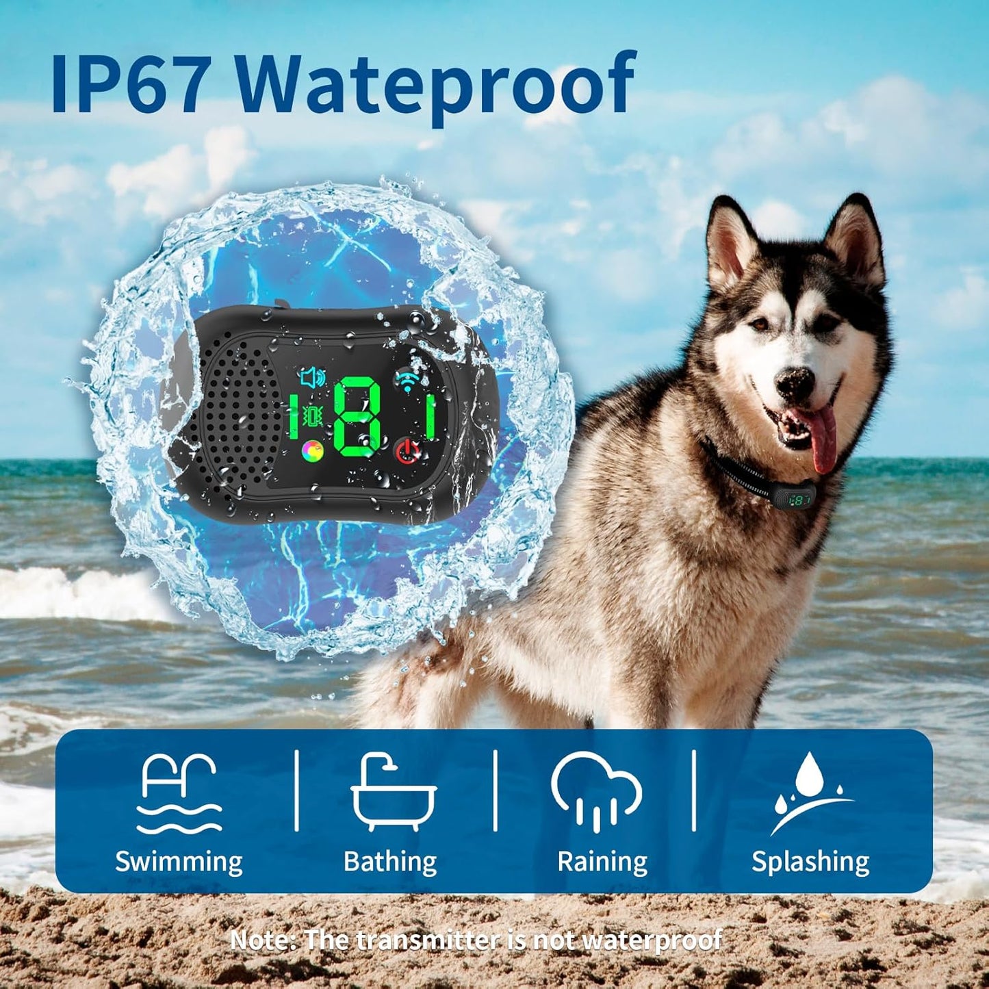 Anti Bark Collar for Dogs,Dog Training Collar With Remote,3Training Modes Sound/Vibration/Beep，Rechargeable E-Collar with 4900Ft Remote Range,Bark Collars for Large Medium Small Dogs