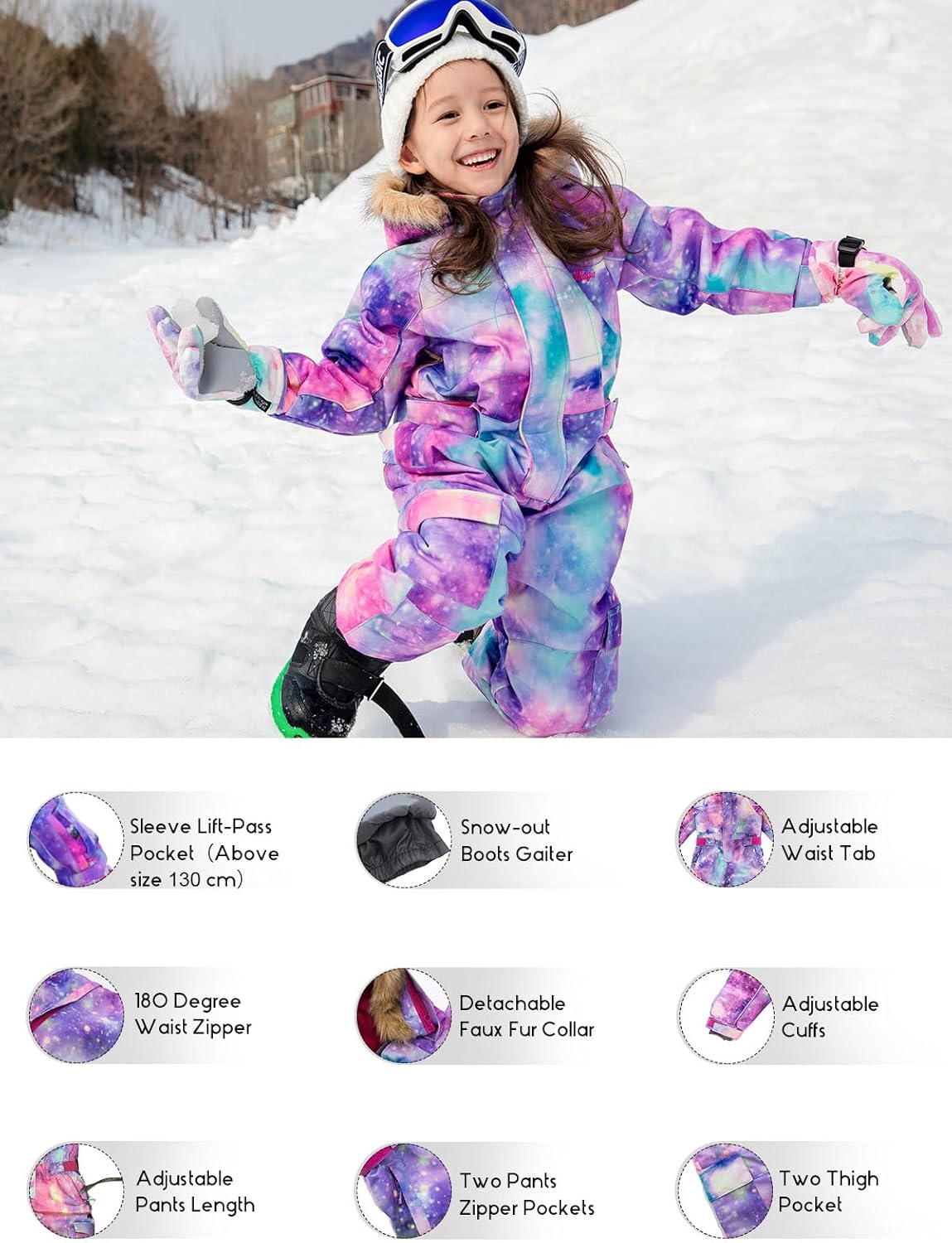 age 7 Kid's One Piece Snowsuits Overalls Ski Suits Jackets Coats Jumpsuits Winter Outdoor