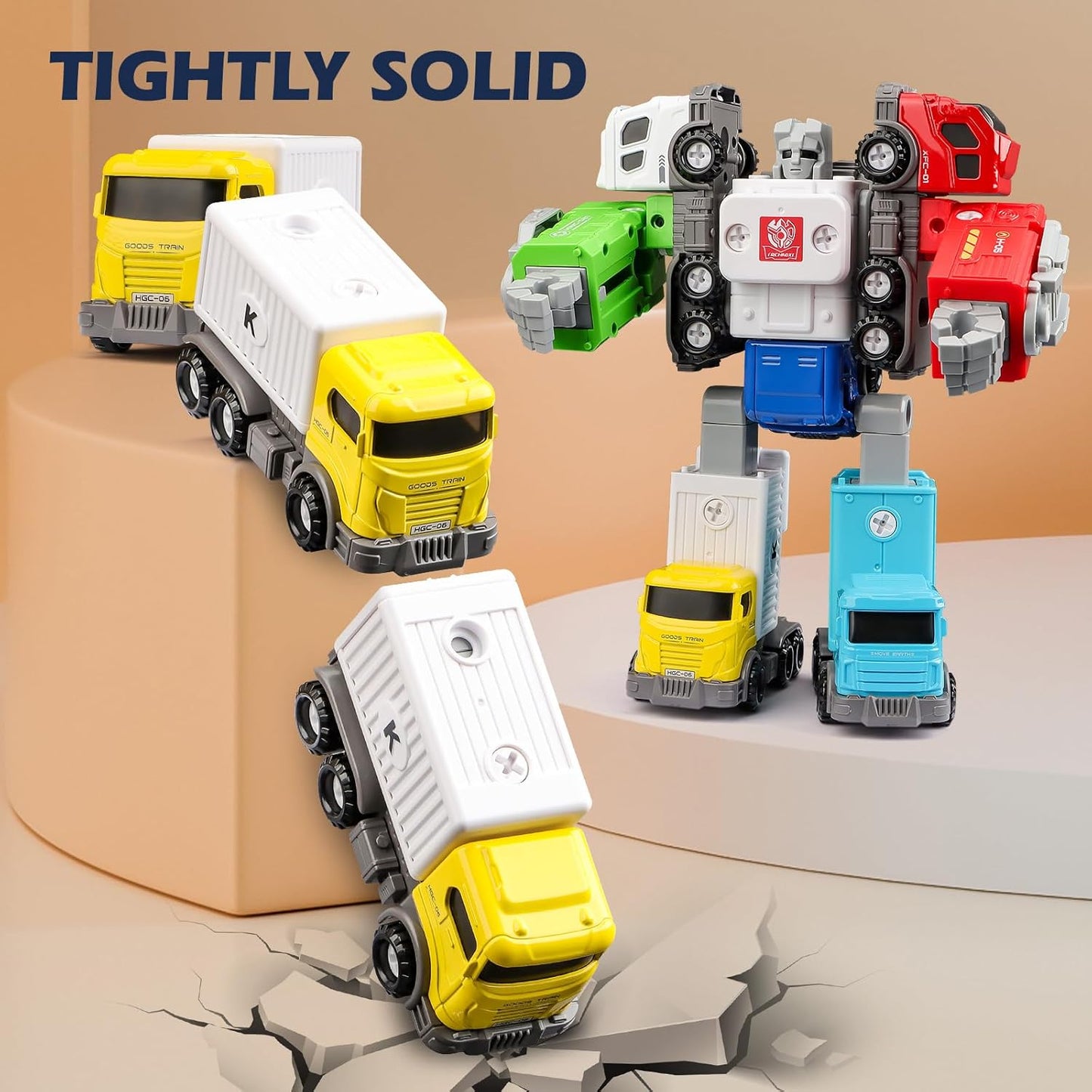 5 in 1 Transformer Robot Alloy Armor Series Includes 5 Garbage Disposal Vehicles with Assembly Screws Suitable for Children Over 3 Years Old