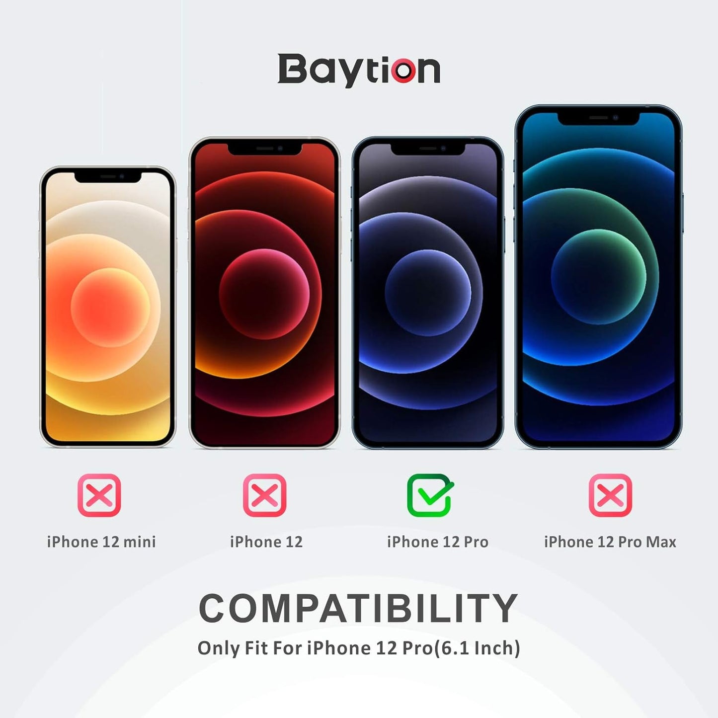 iPhone 12 Pro (6.1 inch) Camera Lens Protector, Premium HD Tempered Glass Aluminum Alloy Lens Screen Stiker Cover Film [9H Hardness] [Scratch Resistance]- Graphite