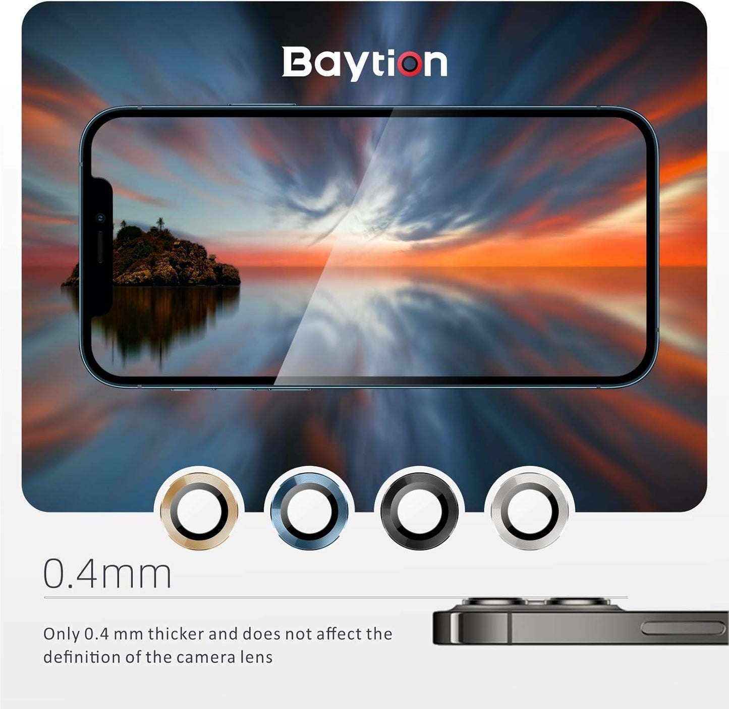iPhone 12 Pro (6.1 inch) Camera Lens Protector, Premium HD Tempered Glass Aluminum Alloy Lens Screen Stiker Cover Film [9H Hardness] [Scratch Resistance]- Graphite