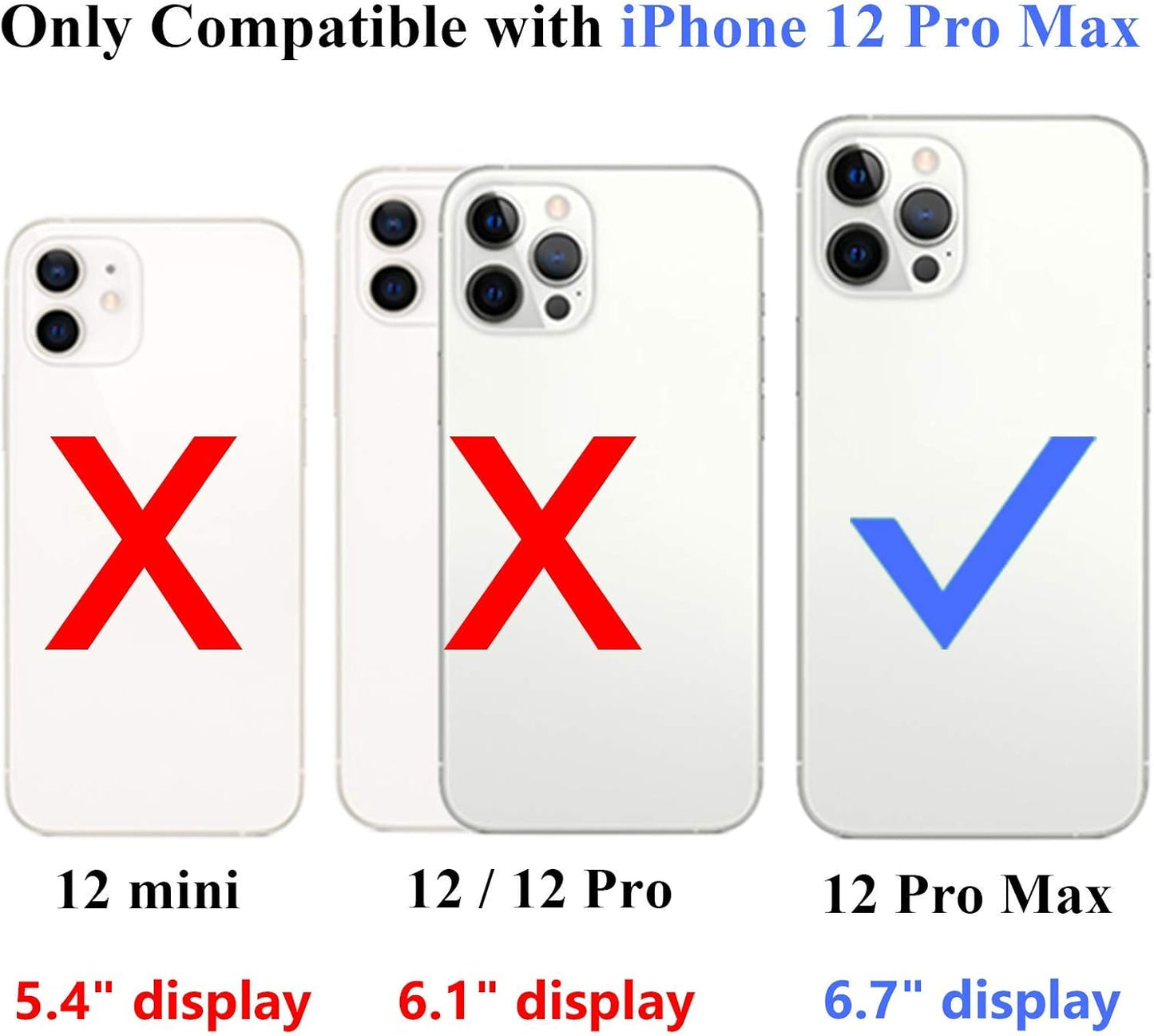 Coolden Compatible with iPhone 12 Pro Max Case Wallet Case Shockproof Case 4 Card Pocket Protective Case Heavy Duty Flip Card Holder Phone Case Cover Compatible with iPhone 12 Pro Max (Gun Color)