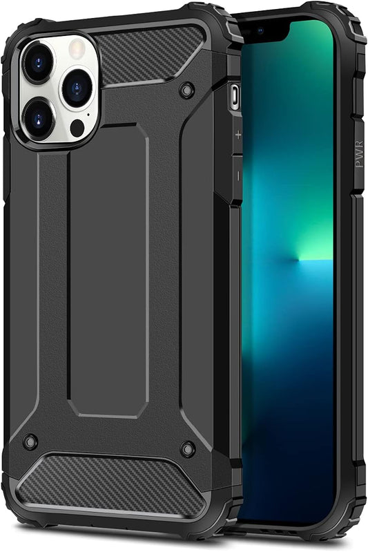 Coolden Compatible with iPhone 13 Pro Case Rugged Tough Dual Layer Armor Case Shockproof Case Heavy Duty Hard Back TPU Bumper Shock Absorption Protective Phone Case Cover for iPhone 13 Pro (Black)