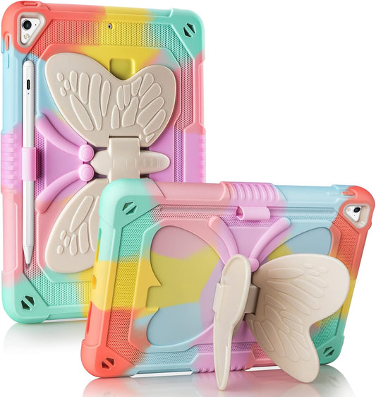 Coolden for iPad 6th 5th Generation Case with Kickstand Pencil Holder iPad 9.7 inch Case for Kids Girls Heavy Duty Rugged Protective Case Cover for iPad 6th 5th Gen 9.7 inch 2018/2017/iPad Air 2