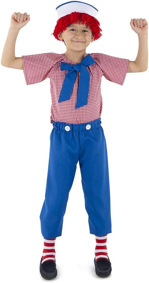 age 8-10 yrs old Dress Up America Rag Boy Costume for Kids - Dress Up Set with Attached Apron, Hat