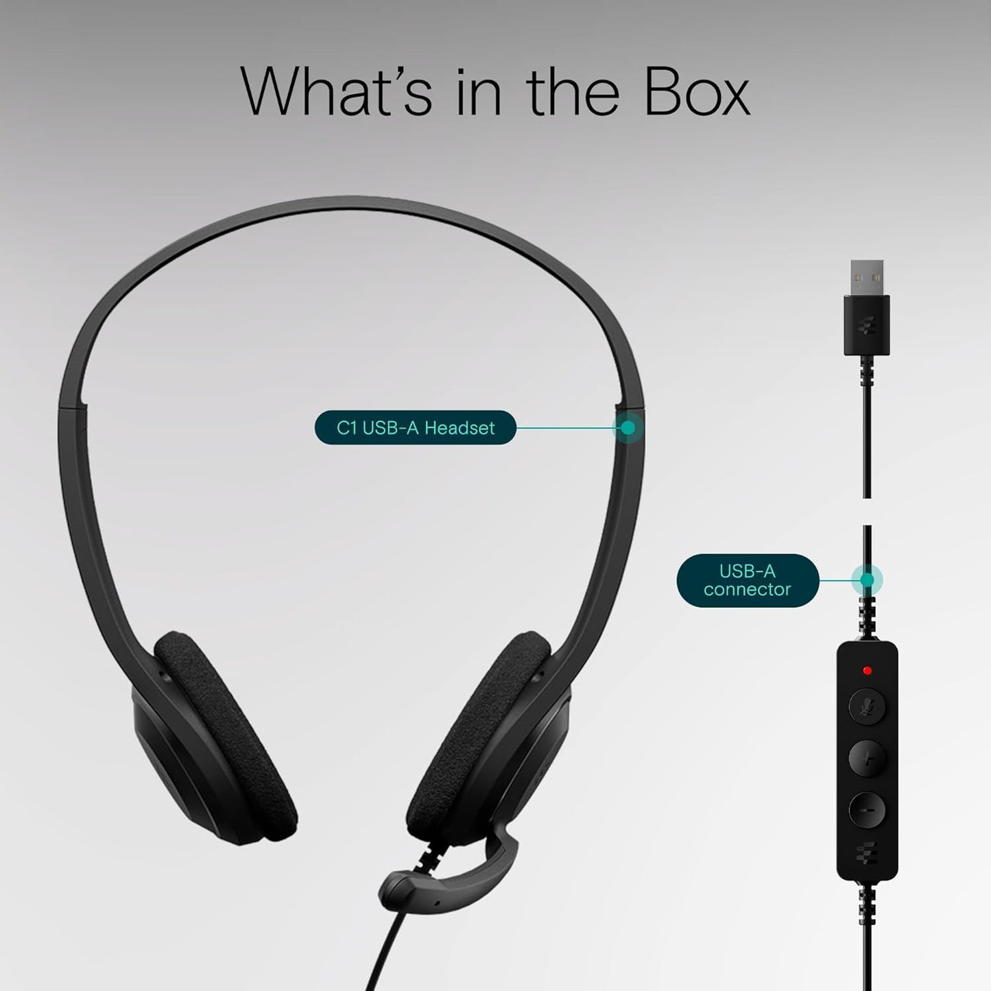 EPOS C1 USB A Wired Business Headset - Noise-Canceling Mic, Enhanced Audio Clarity, On-Ear Comfort, Chrome Certified, Plug-and-Play, Ideal for PC, Laptop, Office & Remote Work, Wired Headphones