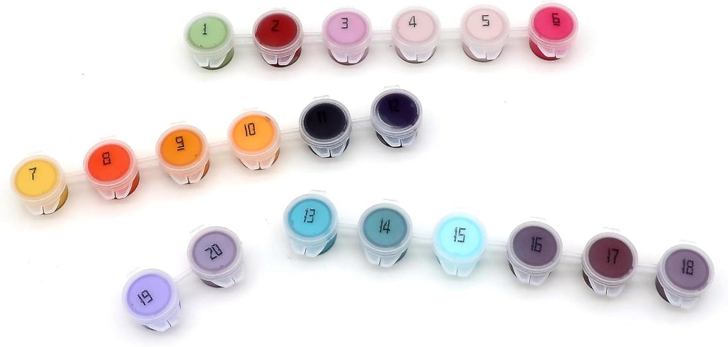 Rolled Up Canvas Paint by Numbers – 30x40cm | 20 Colours, 2 Brushes – Ideal Art Set for Kids & Adults, Beginners & Artists (Elephant)