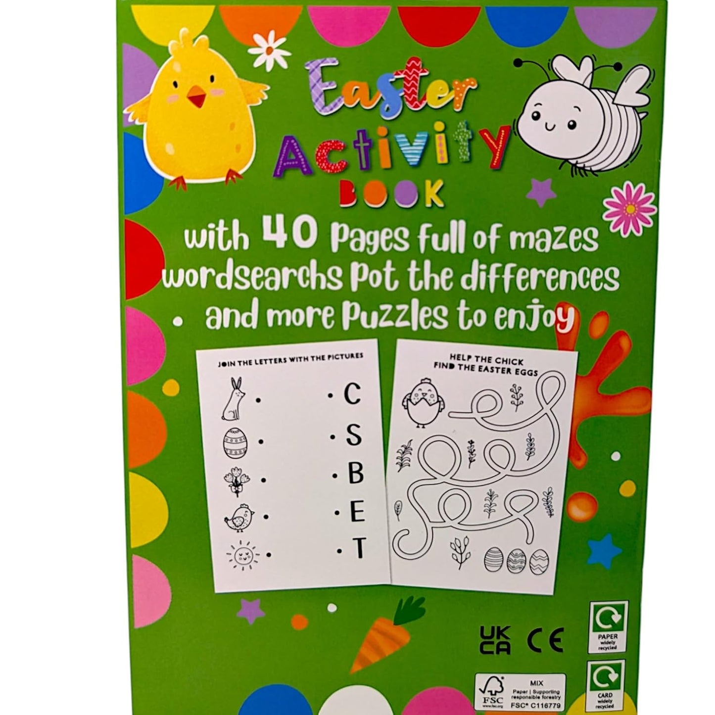 Easter Activity Pack With Books for Kids – Colouring, Dot-to-Dot, Puzzles, Stickers & Coloured Pencils | FSC Certified | Non-Chocolate Easter Gift for Boys & Girls (Ages 3-10)