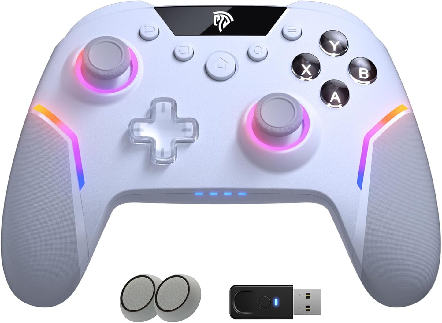 EasySMX X20 Elite Wireless PC Controller with 2-in-1 Switchable Hall Trigger - Removable Hall Joystick - RGB Light - 1000mAh Battery for PC/Switch/Mobile