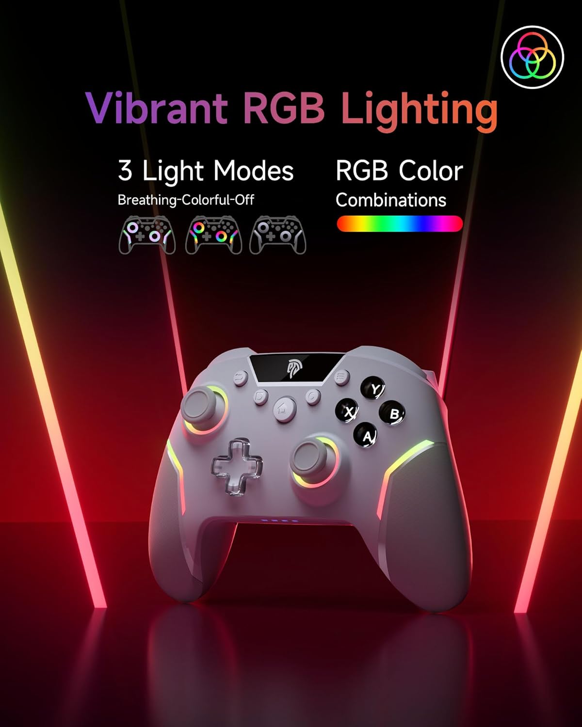 EasySMX X20 Elite Wireless PC Controller with 2-in-1 Switchable Hall Trigger - Removable Hall Joystick - RGB Light - 1000mAh Battery for PC/Switch/Mobile