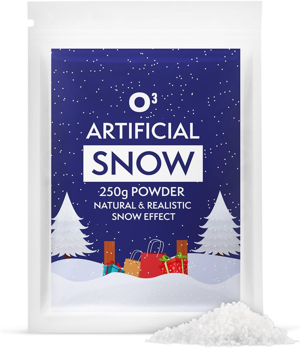 Fake Snow Christmas - Artificial Snow in Powder 250g - Pretend Snowflake Powder Decorations for Christmas- Santa Footprint Snow