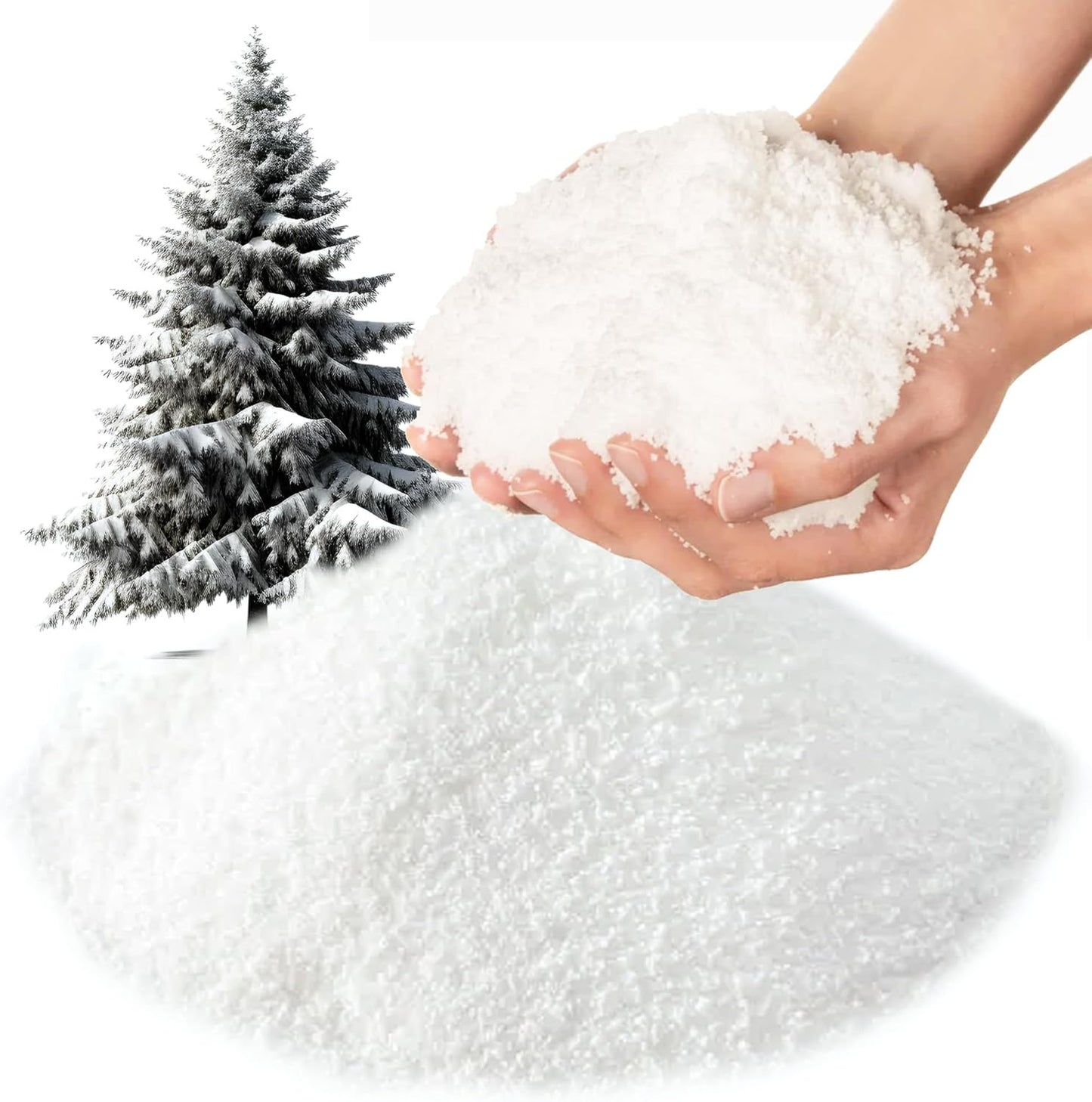 Fake Snow Christmas - Artificial Snow in Powder 250g - Pretend Snowflake Powder Decorations for Christmas- Santa Footprint Snow
