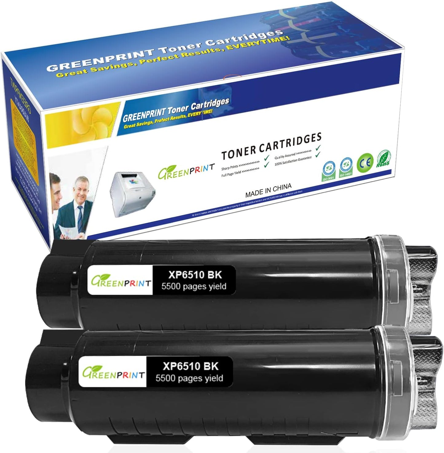 Compatible Toner Cartridges 6510 6515【Extra High Yield】 5500 Pages 2 Black for Xerox Phaser 6510n 6510dn 6510dni 6510dnm WorkCentre 6515n 6515dn 6515dni 6515dnm Printer