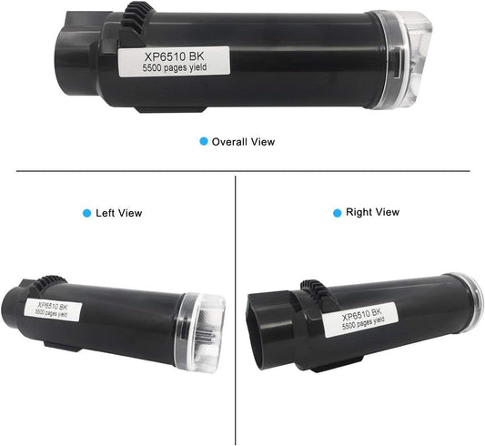 Compatible Toner Cartridges 6510 6515【Extra High Yield】 5500 Pages 2 Black for Xerox Phaser 6510n 6510dn 6510dni 6510dnm WorkCentre 6515n 6515dn 6515dni 6515dnm Printer