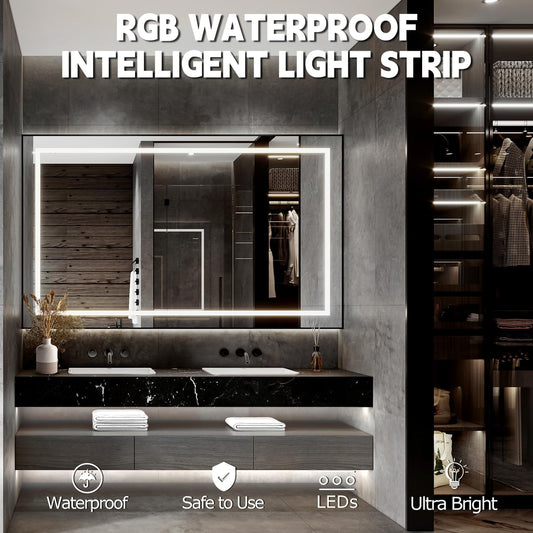 5M LED Vanity Mirror Lights, Hollywood Style Lighted Kit Make Up Dimmable Dressing Table Strip for Dressing Table Room, Bathroom, Bedroom [Energy Class A]