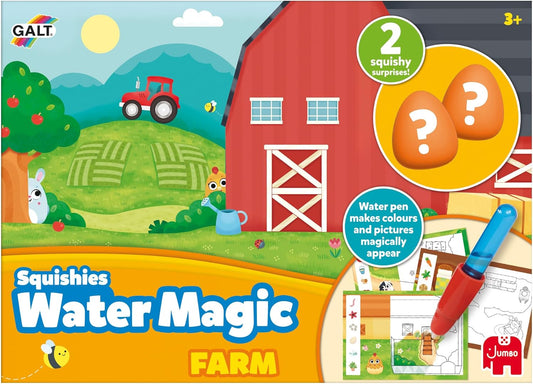 Galt Water Magic Squishies Farm Reusable Colouring Books for Children, Reusable Pictures for Kids to Colour, Magicall